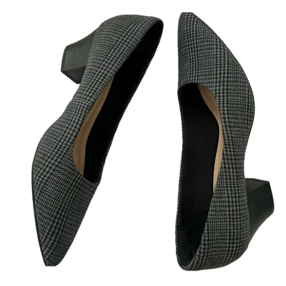 Clarks Teresa Houndstooth Size 11 WIDE Step Pump Grey Black Plaid EUC - Picture 11 of 13